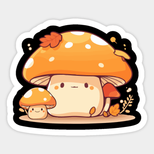 Fall Mushrooms cottage core Sticker